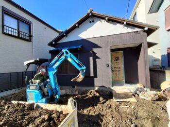 江戸川区平屋一戸建てリフォームS様邸 掘削工事👷